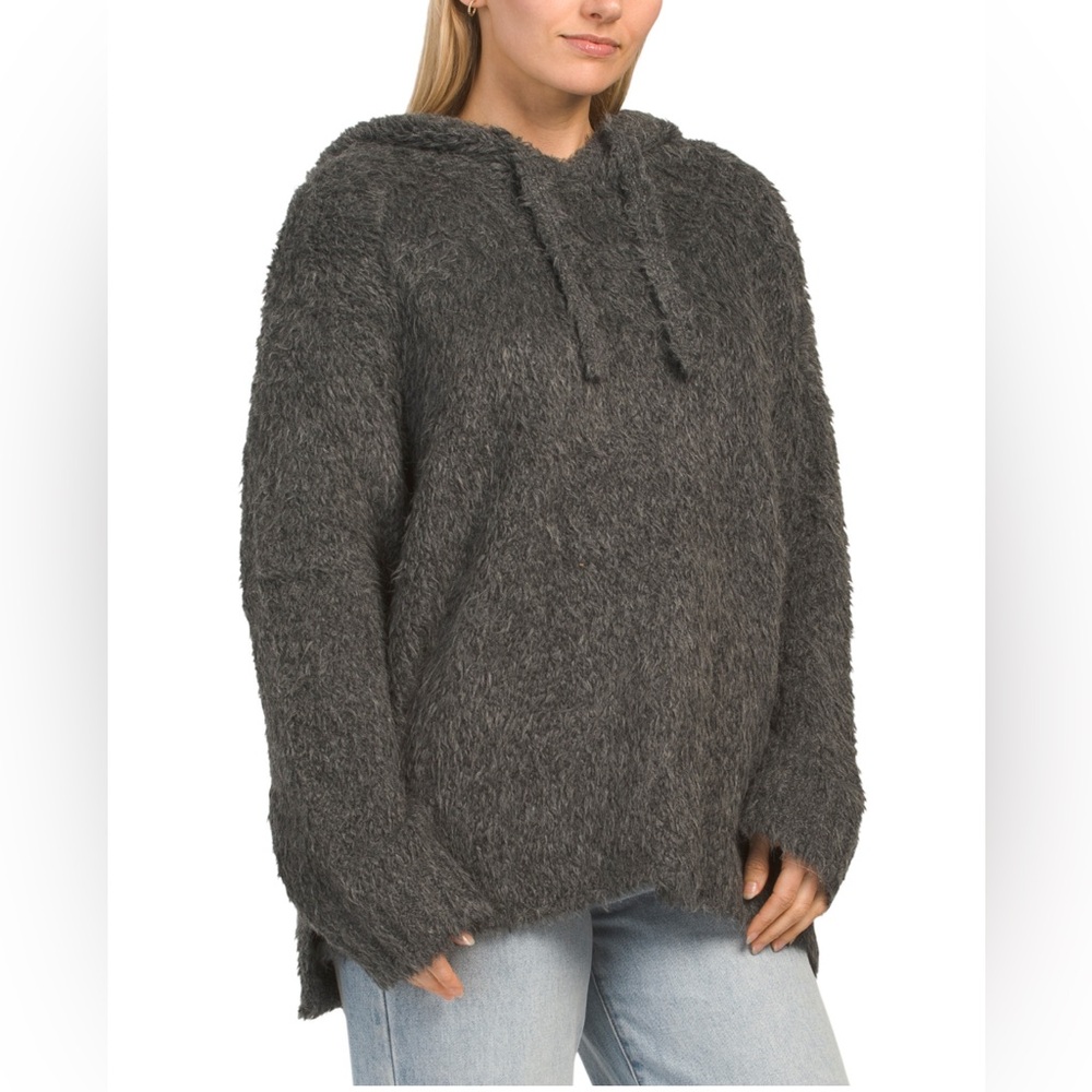 James Perse Cozy Gray Hooded Sweater